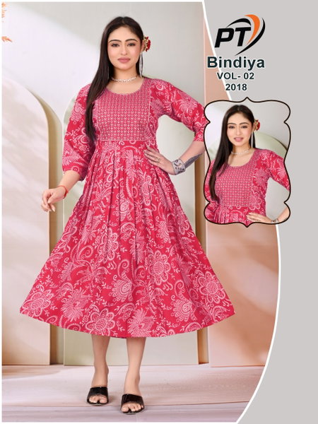 Bindiya Vol 2 By Pt Vertical Anarkali Kurtis Wholesale Clothing Suppliers In India
